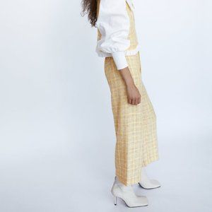 ZARA TWEED YELLOW HIGH-WAIST CULOTTES